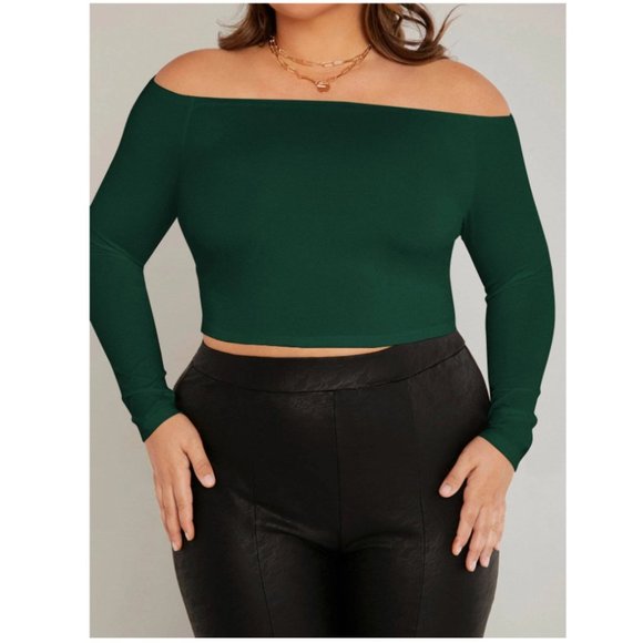 SHEIN Essnce Plus Off Shoulder Solid Tee - Picture 5 of 5